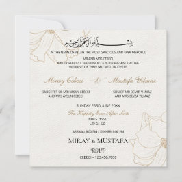 Invitación Elegante Boda musulmán islámico de Bismillah