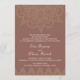 Invitación Elegante Boda natural hindú hindú de Mehndi