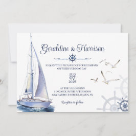 Invitación Elegante Boda Náutico