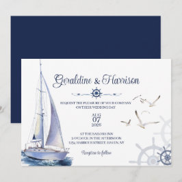 Invitación Elegante Boda Náutico
