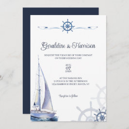Invitación Elegante Boda Náutico