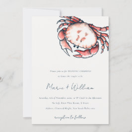 Invitación Elegante Boda Náutico de la Marina Roja Subacuátic