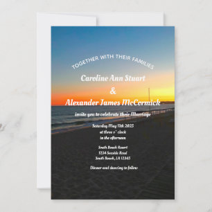 Invitación Elegante Boda Náutico de verano de Sunset Beach
