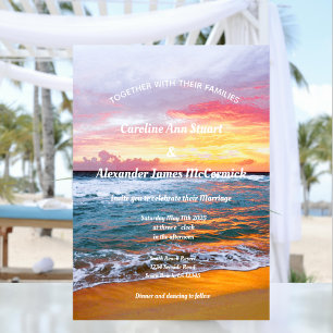 Invitación Elegante Boda Náutico de verano de Sunset Beach