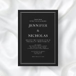 Invitación Elegante Boda negro clásico<br><div class="desc">Elegante Invitación clásica a la boda negra.</div>