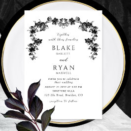 Invitación Elegante Boda negro de Garland