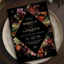 Elegante boda negro floral