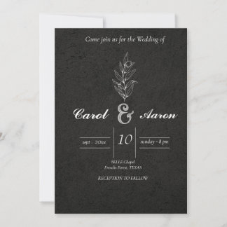 INVITACIÓN ELEGANTE BODA NEGRO Y BLANCO