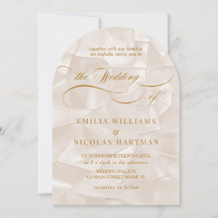 Invitación Elegante Boda Neutral Beige Foto