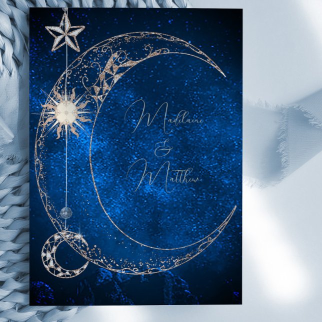 Invitación Elegante Boda nocturno de estrellas celestes galax (Subido por el creador)