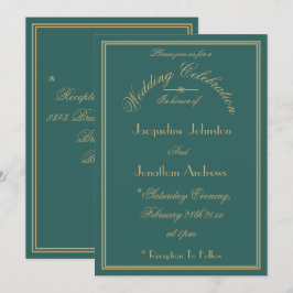Invitación Elegante Boda Nombres Personalizados Chic Verde