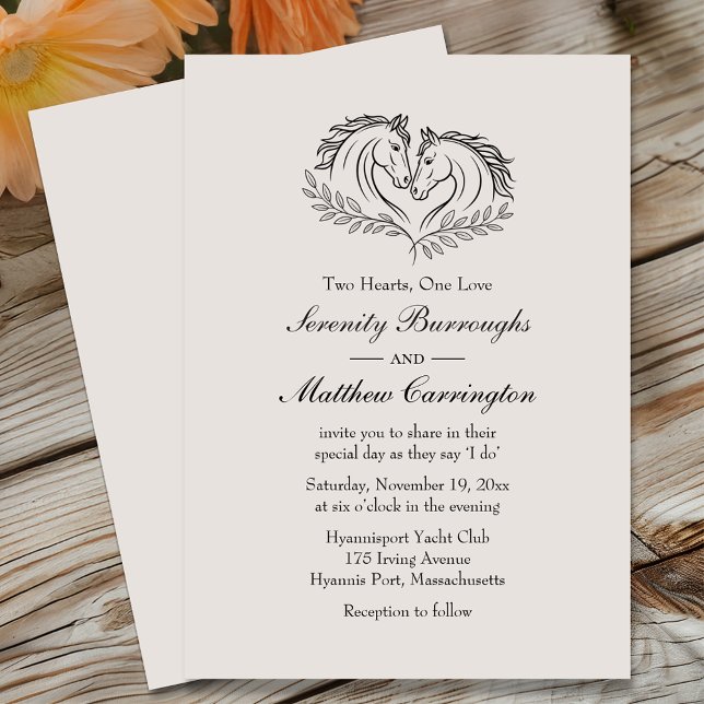 Invitación Elegante Boda occidental de campo rústico de cabal (Subido por el creador)