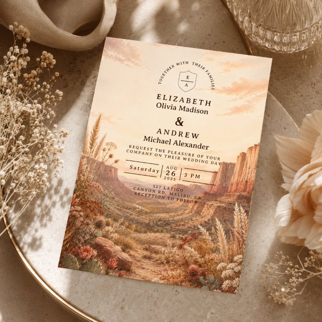 Invitación Elegante Boda Occidental de Otoño (Subido por el creador)