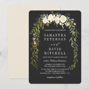 Invitación Elegante Boda Orgánico de Garland Botánico