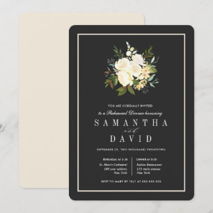 Invitación Elegante Boda Orgánico Floral Ensayo Cena