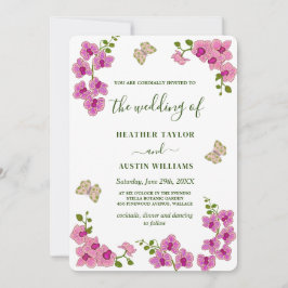 Invitación Elegante Boda Orquídeas Púrpura