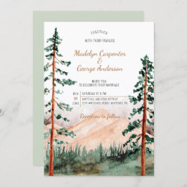 Invitación Elegante Boda paisajístico de los árboles de las m