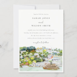 Invitación Elegante Boda paisajístico del país de cruceros fl