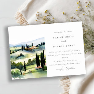 Invitación Elegante Boda paisajístico toscano-italiano