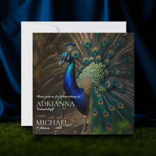 Invitación Elegante Boda Peacock