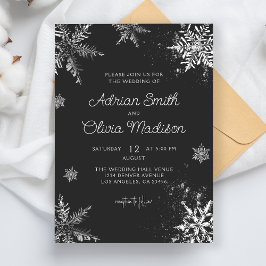 Invitación Elegante Boda plateado de invierno Wonderland Snow