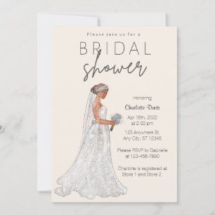 Invitación Elegante Boda Primaria Guata Bridal Shower Invitat
