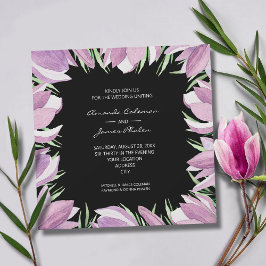 Invitación Elegante Boda Purple Magnolias