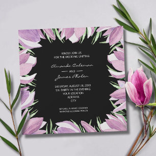 Invitación Elegante Boda Purple Magnolias