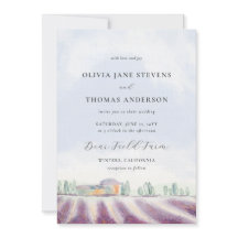 Elegante Boda púrpura de color de agua de campo de