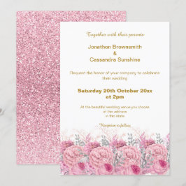 INVITACIÓN ELEGANTE BODA PURPURINA DE PINK PINK