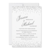 Elegante Boda Purpurina de Plata Blanca