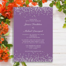 Elegante Boda Purpurina de Plata Púrpura