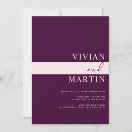 Invitación Elegante Boda real de Crimson QR todo en uno