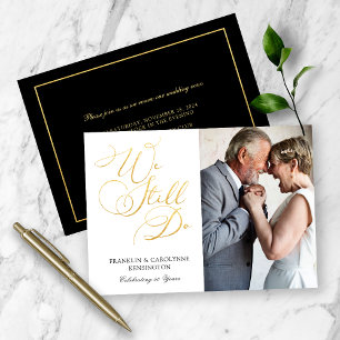 Invitación Elegante Boda Relieve metalizado dorado Aniversari