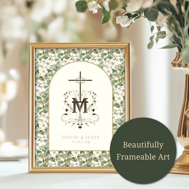 Invitación Elegante Boda religioso floral católico (Subido por el creador)
