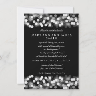 Invitación Elegante Boda Renovación Silver Hollywood Glam