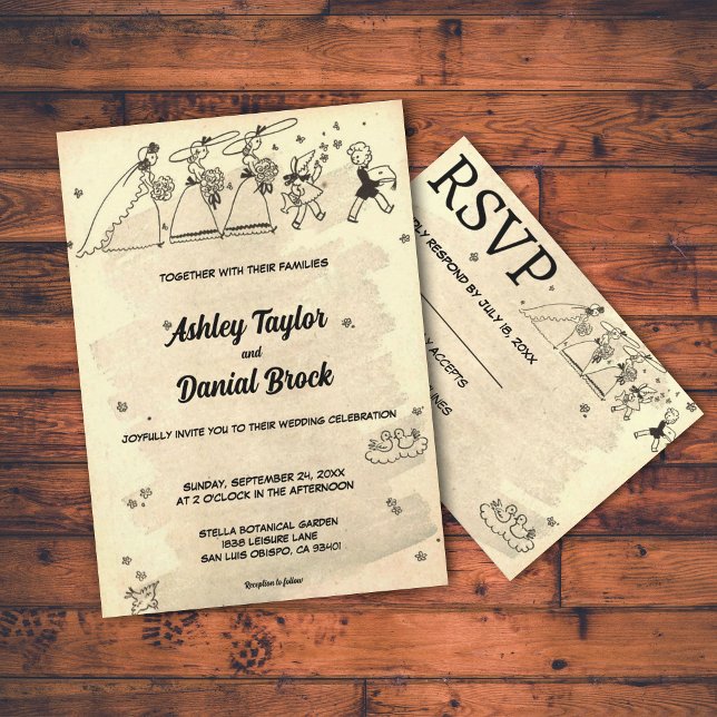 Invitación Elegante Boda retro antiguo rústico elegante (Subido por el creador)