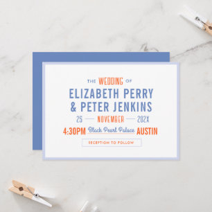 Invitación Elegante Boda retro colorido