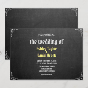 Invitación Elegante Boda retro de guiones de chalkboard
