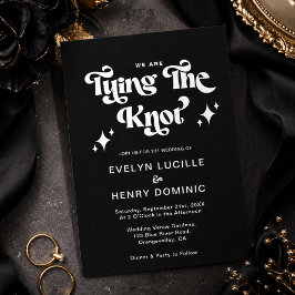 Invitación Elegante Boda Retro Estamos Atando el Nudo