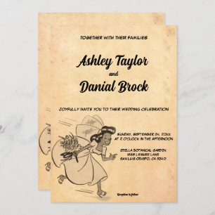 Invitación Elegante Boda retro estilo antiguo estilo rústico