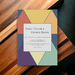 Invitación Elegante Boda retro geométrico elegante y moderno