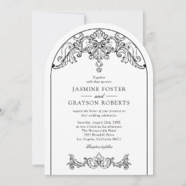 Invitación Elegante Boda Rococo Vintage