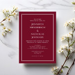 Invitación Elegante Boda rojo burdeos formal clásico<br><div class="desc">Clásico Elegante Invitación formal a la Boda Roja Borgoña</div>