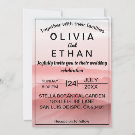 Invitación Elegante Boda Romántica Abstracta de Montaña Chic