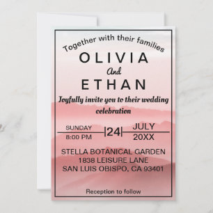 Invitación Elegante Boda Romántica Abstracta de Montaña Chic