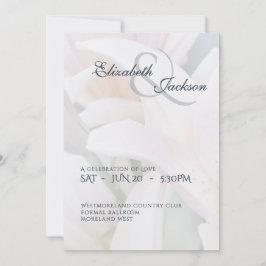 Invitación Elegante Boda Romántica Suave Floral Lirio Letra S