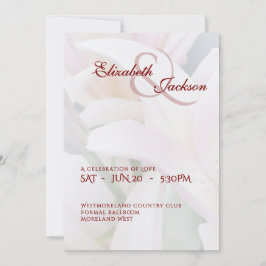 Invitación Elegante Boda Romántica Suave Floral Lirio Letra S