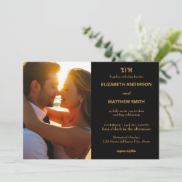 Invitación Elegante boda romántico de moda dorada