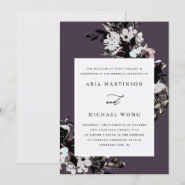 Invitación Elegante Boda romántico floral morado